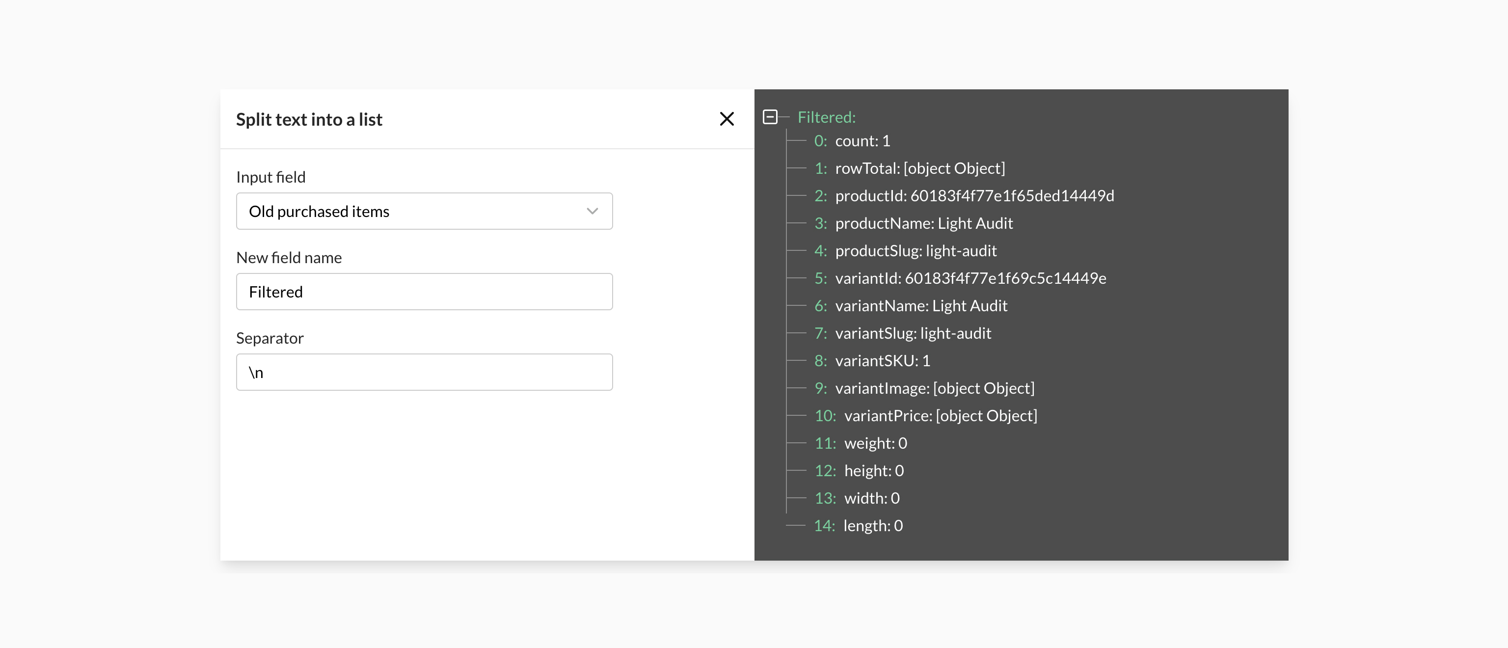 Filter & sort e-commerce data on any no-code platform